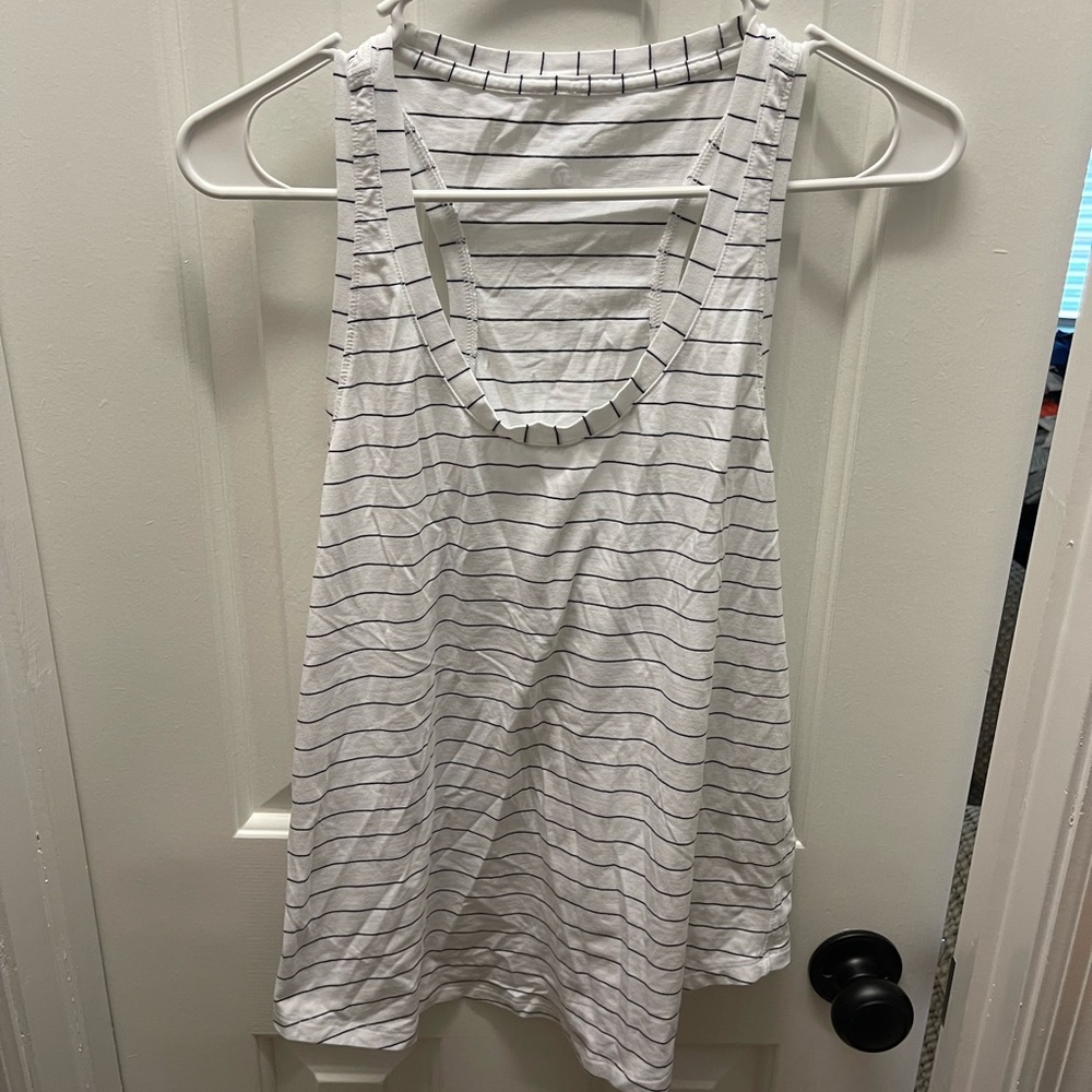Stripped back and white tank top